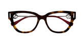 Cat Eye Brown Sheet Side Metal Frame Women