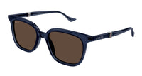Square Shniy Blue Sheet Frame Brown Lens UV Protection Unisex