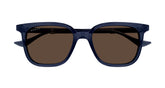 Square Shniy Blue Sheet Frame Brown Lens UV Protection Unisex