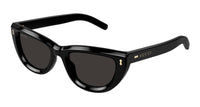Cat Eye Shiny Black Sheet Frame Dark Grey Lens UV Protection Women