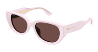 Cat Eye Shiny Pink Sheet Frame Brown Lens UV Protection Women