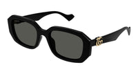 Ractangle Black Shiny Sheet Frame Dark Grey Lens UV Protection Women