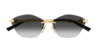 Cat Eye Black&Gold Rimless Frame Grey Lens UV Protection Women