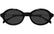 Oval Shiny Black Sheet Frame Grey Lens UV Protection Women