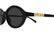 Oval Shiny Black Sheet Frame Grey Lens UV Protection Women