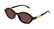 Oval Shiny Brown Sheet Frame Brown Lens UV Protection Women
