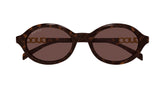 Oval Shiny Brown Sheet Frame Brown Lens UV Protection Women