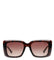 HILFIGER oversized square sunglasses with a dark brown and black tortoiseshell acetate frame and gradient brown lenses, shown against a plain white background.